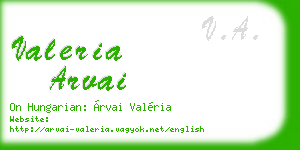 valeria arvai business card