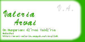 valeria arvai business card